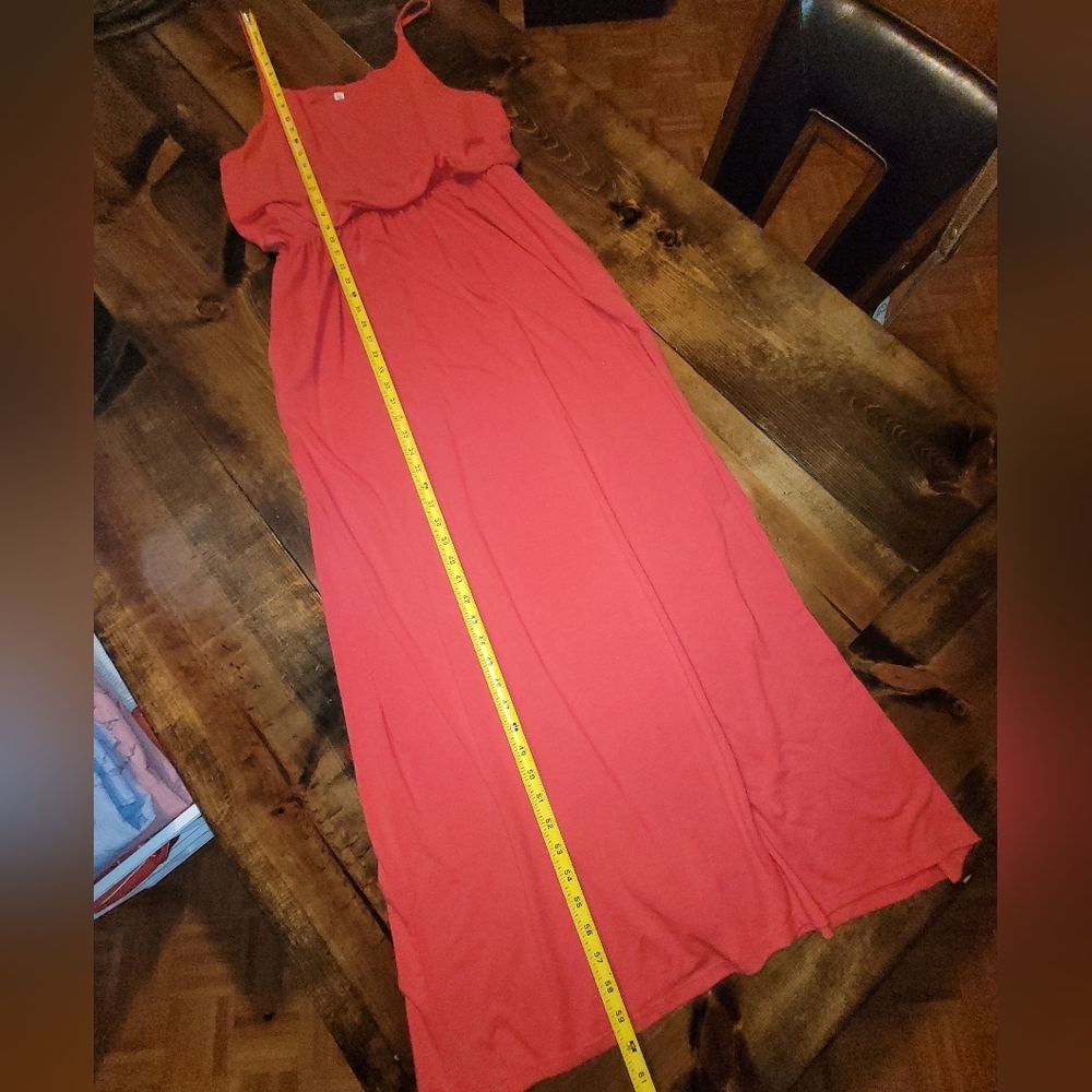 Zenana Premium red spaghetti strap tanktop maxi dress - 1X - Picture 12 of 12